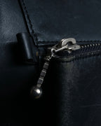 "JEAN PAUL GAULTIER" Logo engraved clasp frame 2way leather bag