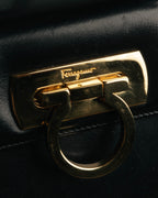 "Salvatore Ferragamo" 90's-00's Classic gancini leather top handle bag