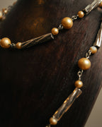 “Yves Saint Laurent” 80’s-90’s Cassandra logo mixed bead long necklace