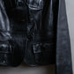 "BURBERRY" 100% cow leather Military pocket details short length jacket