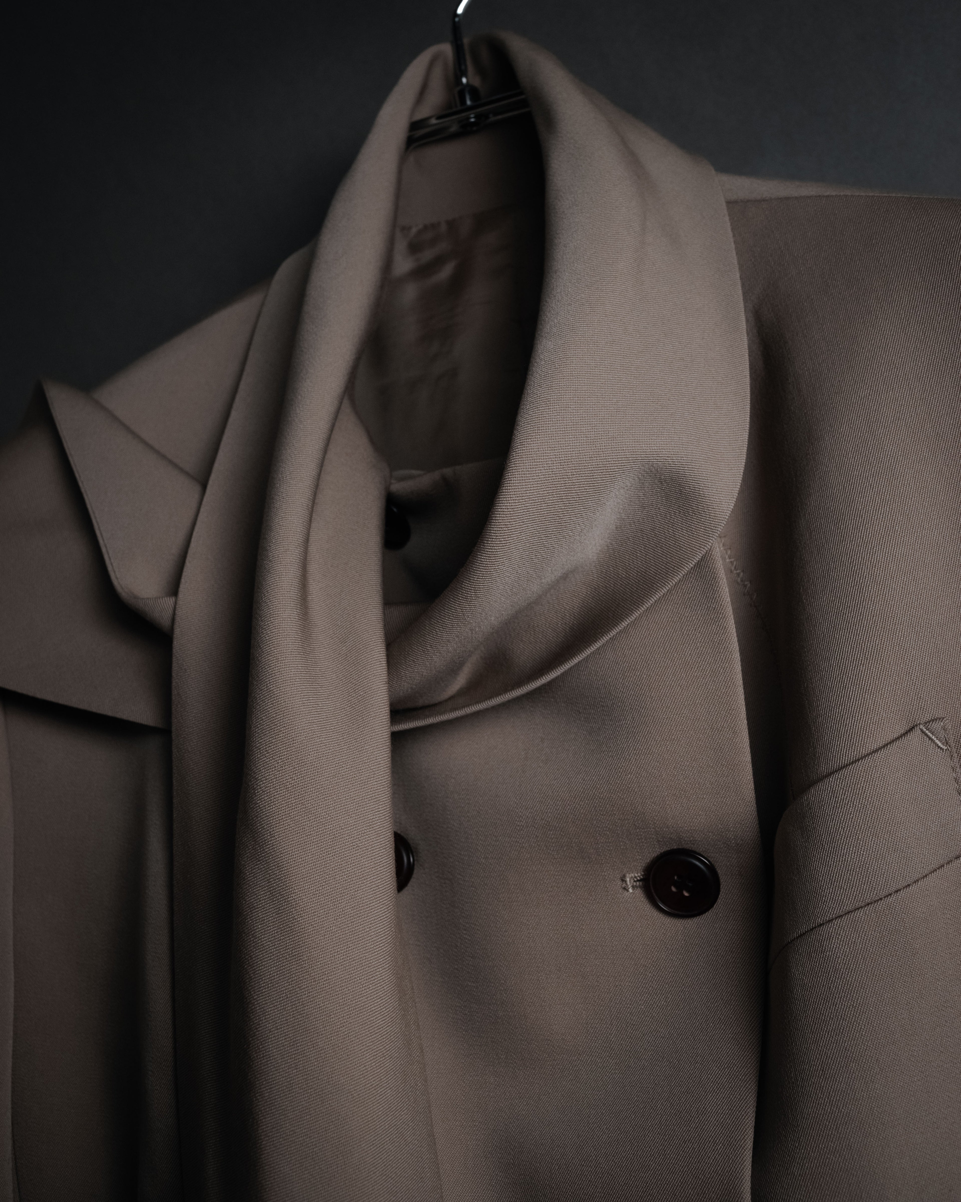 –SPECIAL– “Jean Paul GAULTIER FEMME” 90’s-00’s sculptural scarf collar tailored jacket