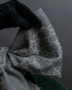 "GUCCI" GGpattern silk blend fringe stole