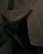 -SPECIAL- "Maison Martin Margiela" 00's Check shawl collar smoking jacket with satin contrast