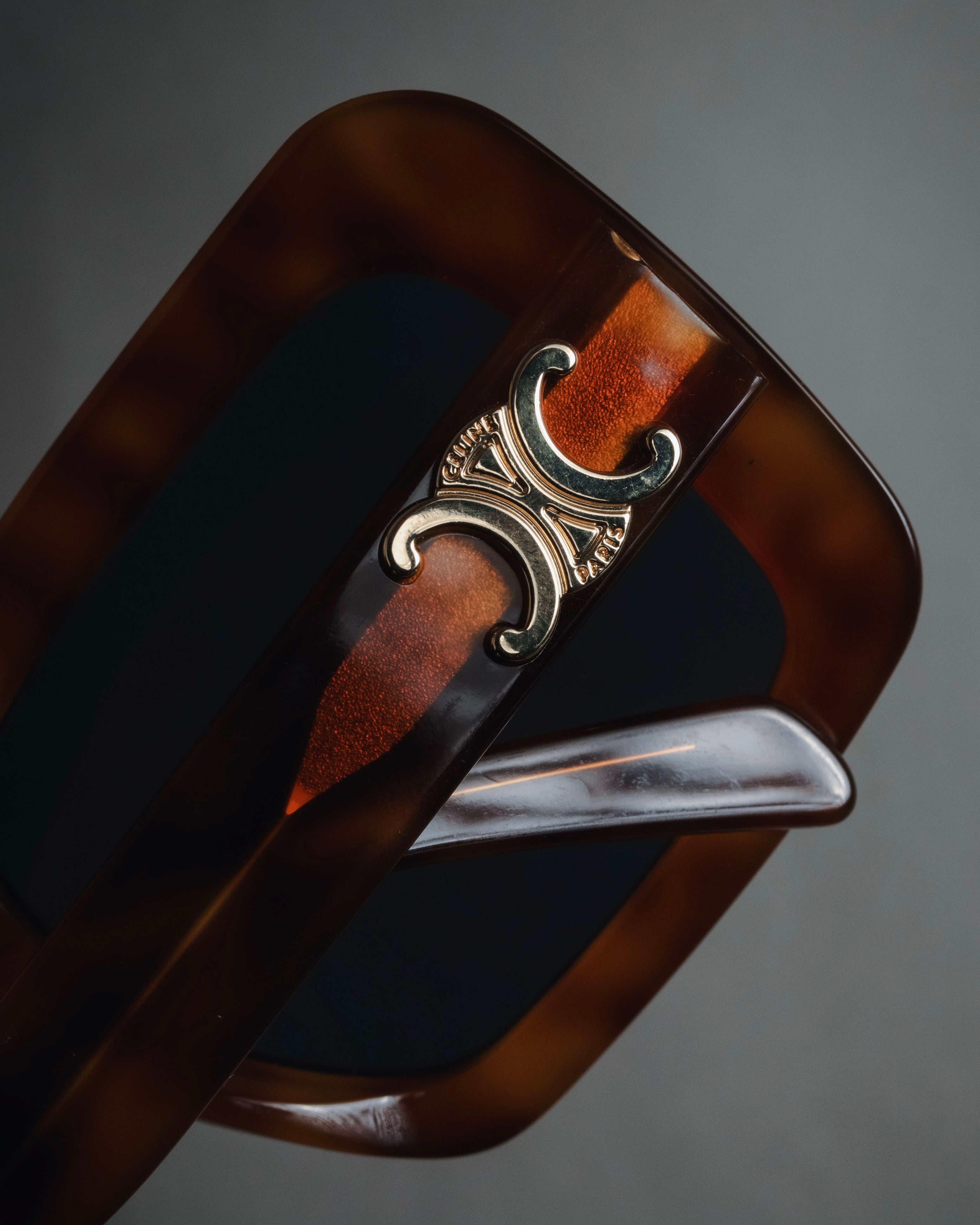 "CELINE" 2021-2024 triomphe metal temple acetate sunglasses