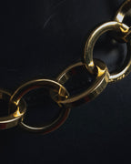 "Salvatore Ferragamo" 90’s Jewelry gold chain design leather bag