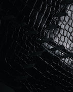 "YVES SAINT LAURENT" 90’s crocodile embossed lace up handbag