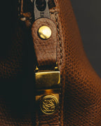 "LOEWE" 80s–00's logo embossed leather handbag