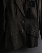 "Christian Dior PRETA-PORTER" CD logo embroidered suede tailored jacket