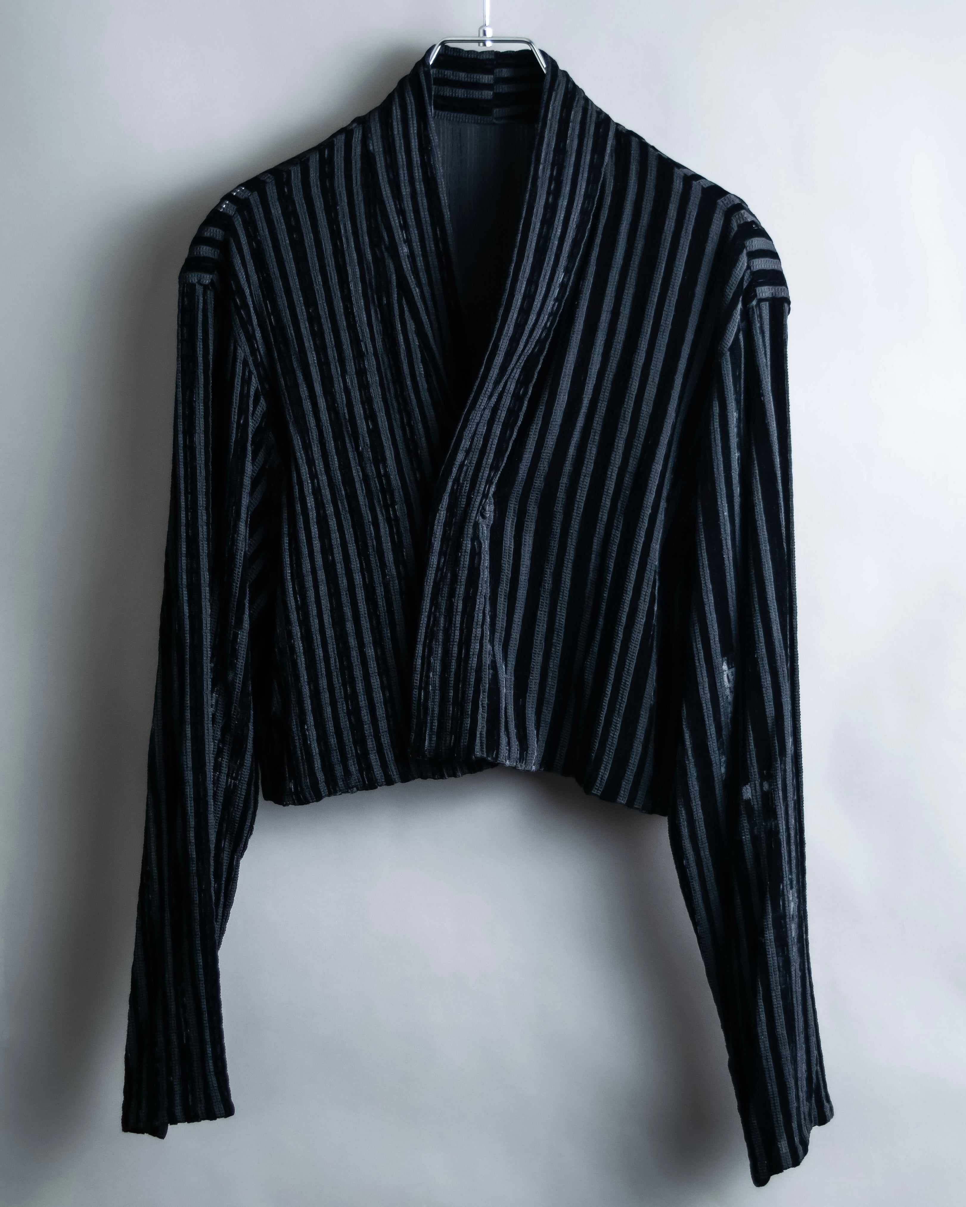 Yohji Yamamoto +NOIR” Sheer rib summer knit jacket – MOOD