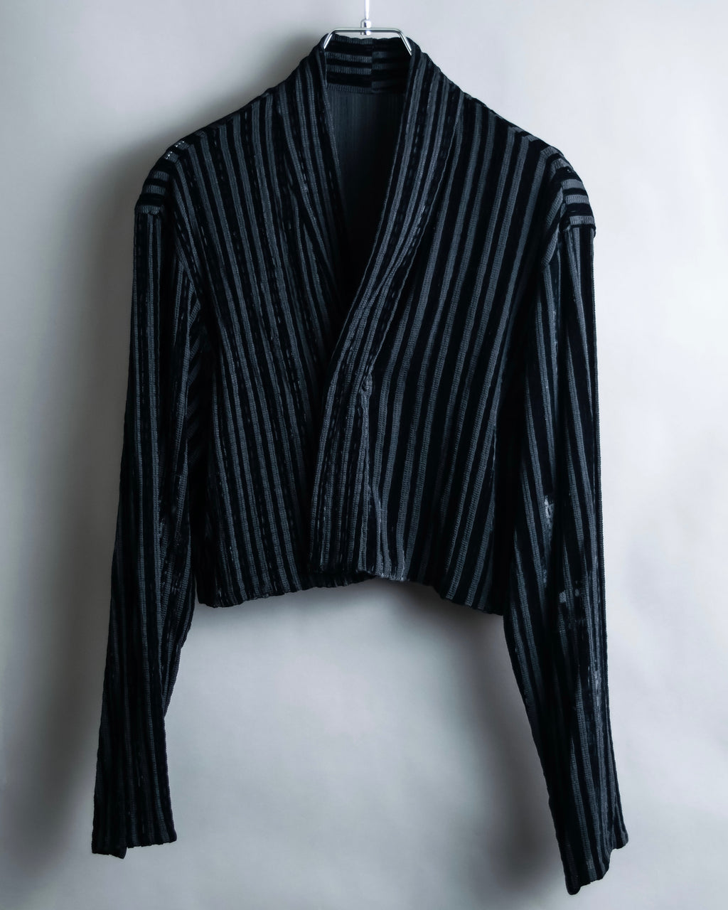 “Yohji Yamamoto +NOIR” Sheer rib summer knit jacket