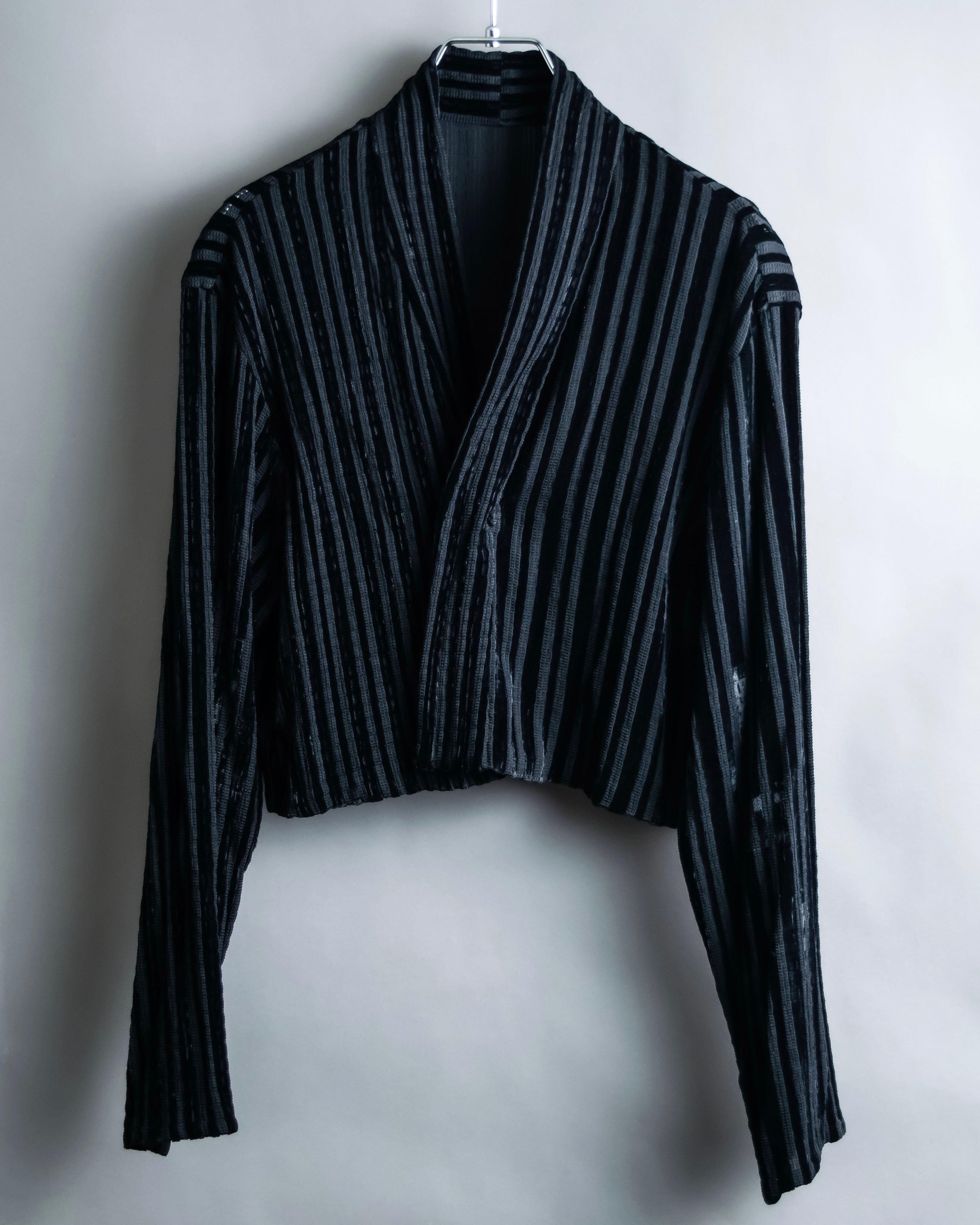 “Yohji Yamamoto +NOIR” Sheer rib summer knit jacket