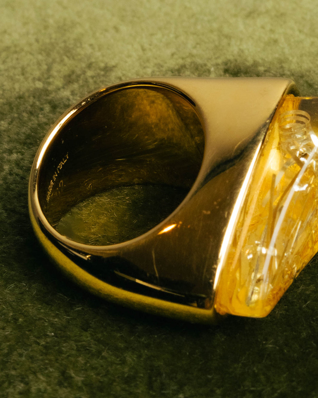 "Chloé" 2010's Amber resin statement ring