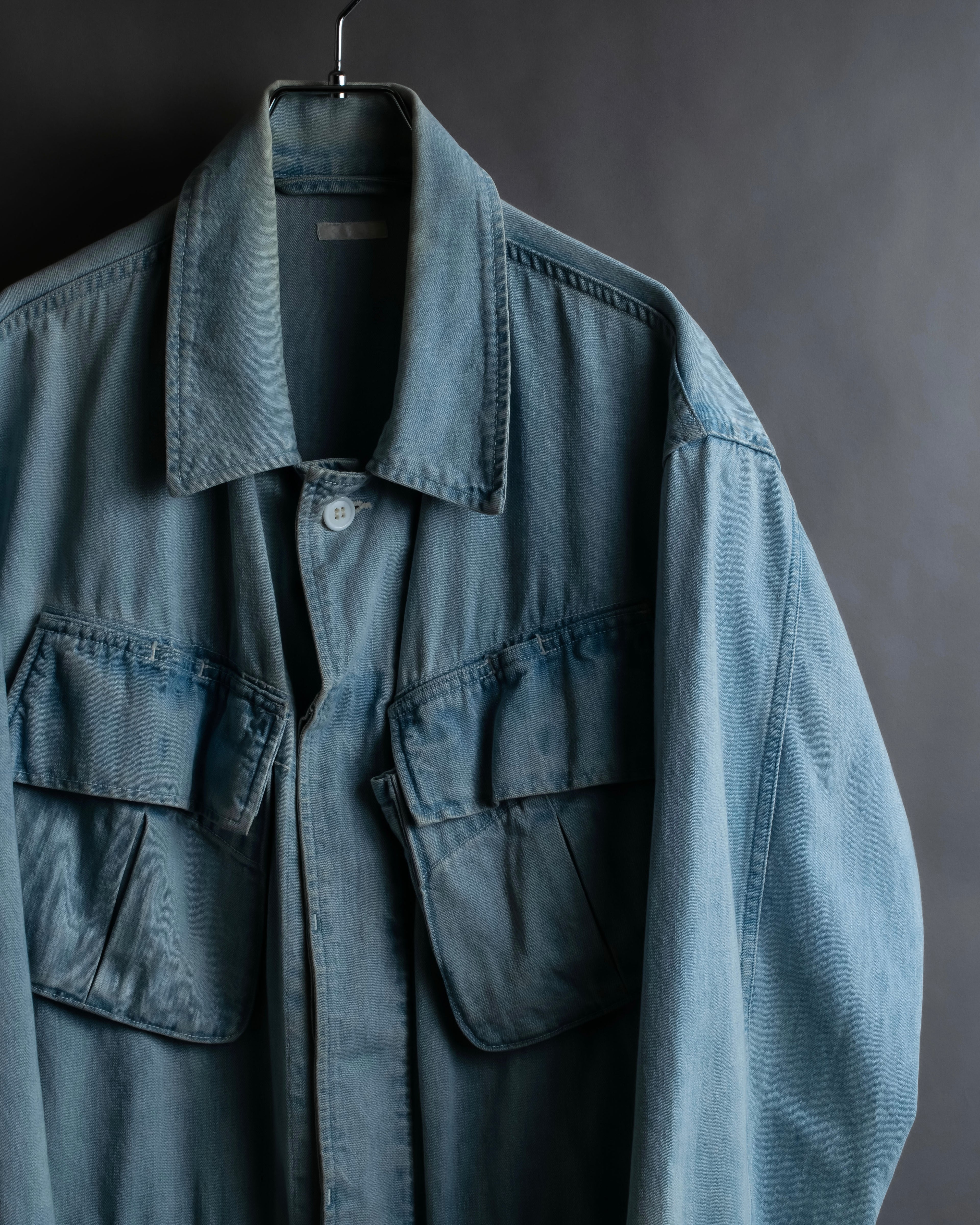 "COMOLI" Flap pocket design oversized denim jacket
