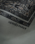 “HERMES” 1995–2005 Paisley botanical silk twill carré scarf