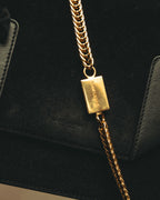 -SPECIAL- "Saint Laurent" 2013-2017 Betty suede and leather geometric flap chain shoulder bag