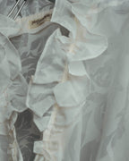 “Yves Saint Laurent” 80’s-90’s Sheer floral ruffle lingerie robe