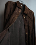 -SPECIAL- “BOTTEGA VENETA” 80’s-90’s Intrecciato suede leather shirt