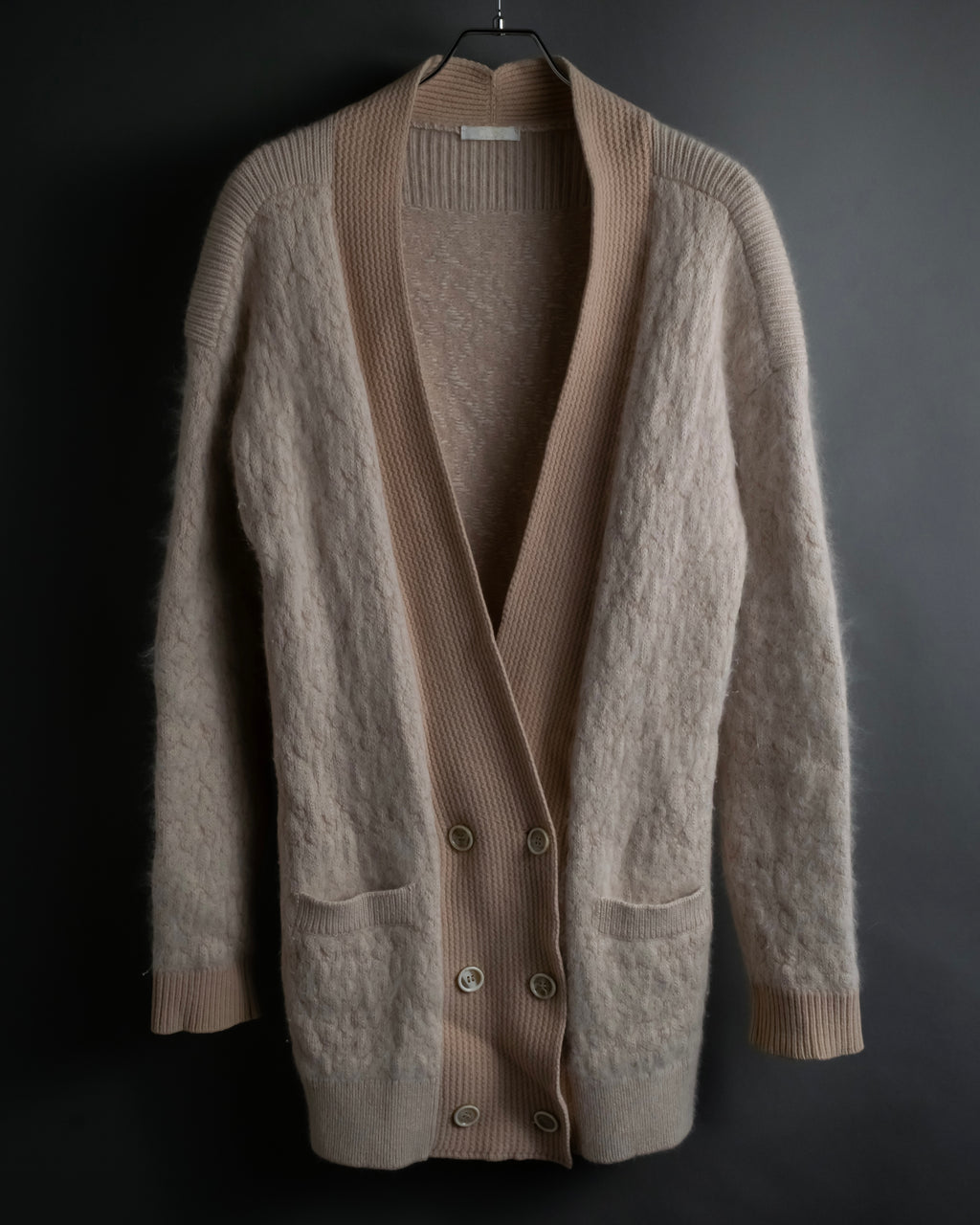 "Chloe" Angora mix standing up long cardigan