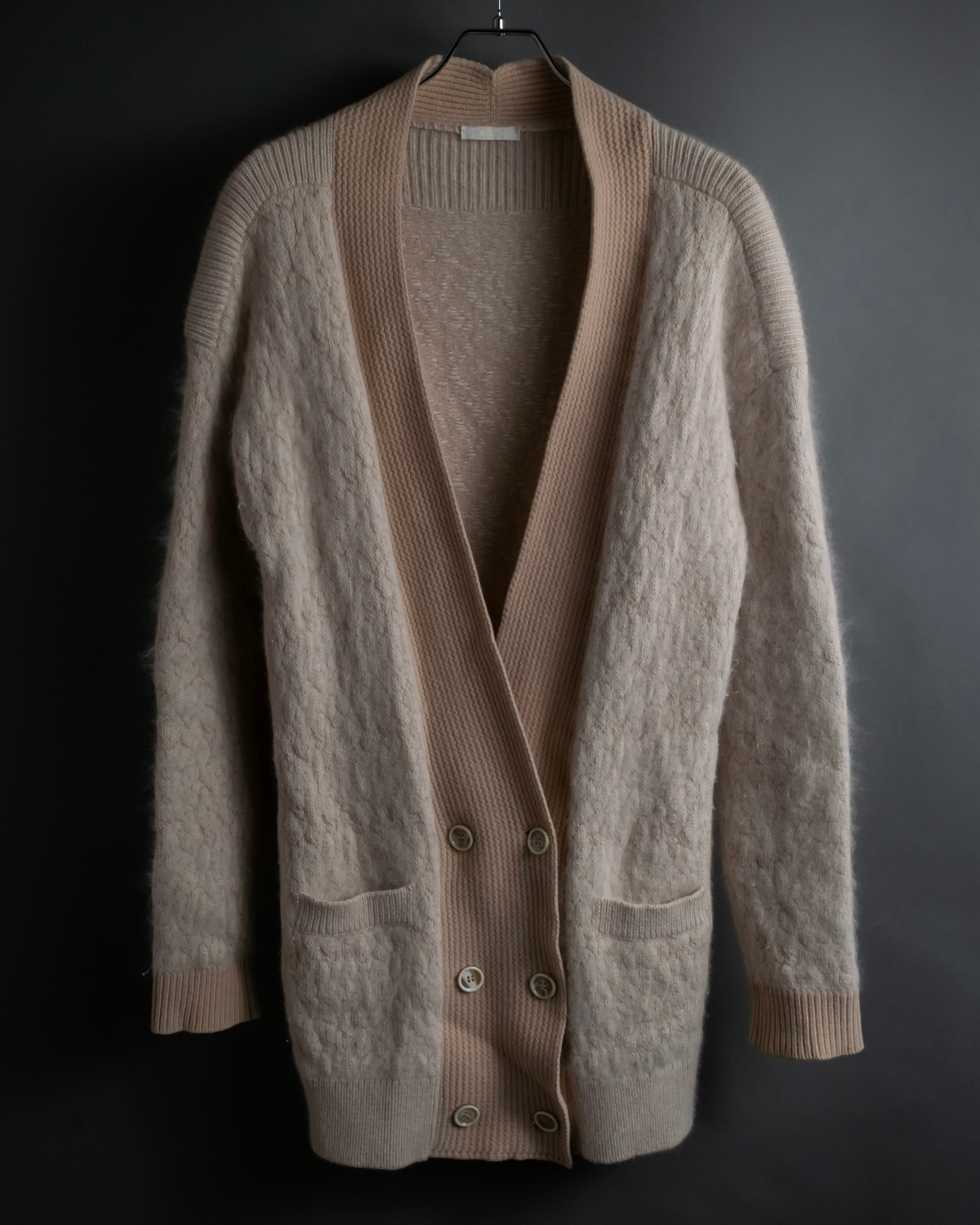 "Chloe" Angora mix standing up long cardigan