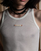 "MAISON MARGIELA" Stitch design net sheer tank top