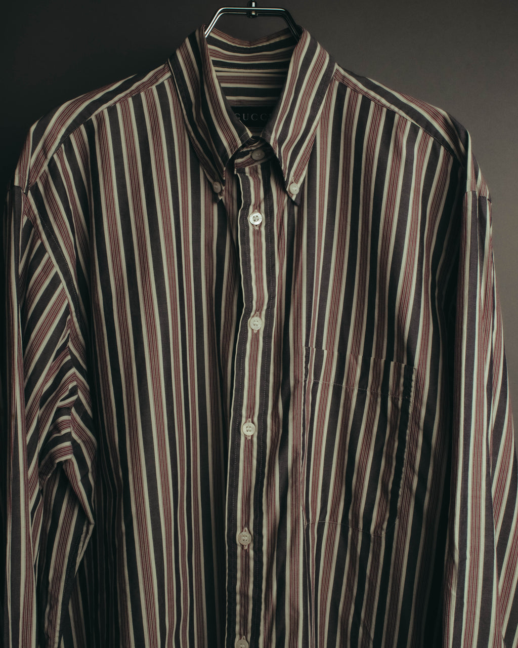 "GUCCI" 90's-00's Striped cotton button-down shirt
