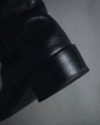 "CHANEL" 2006-12 Double-buckle leather engineer boots