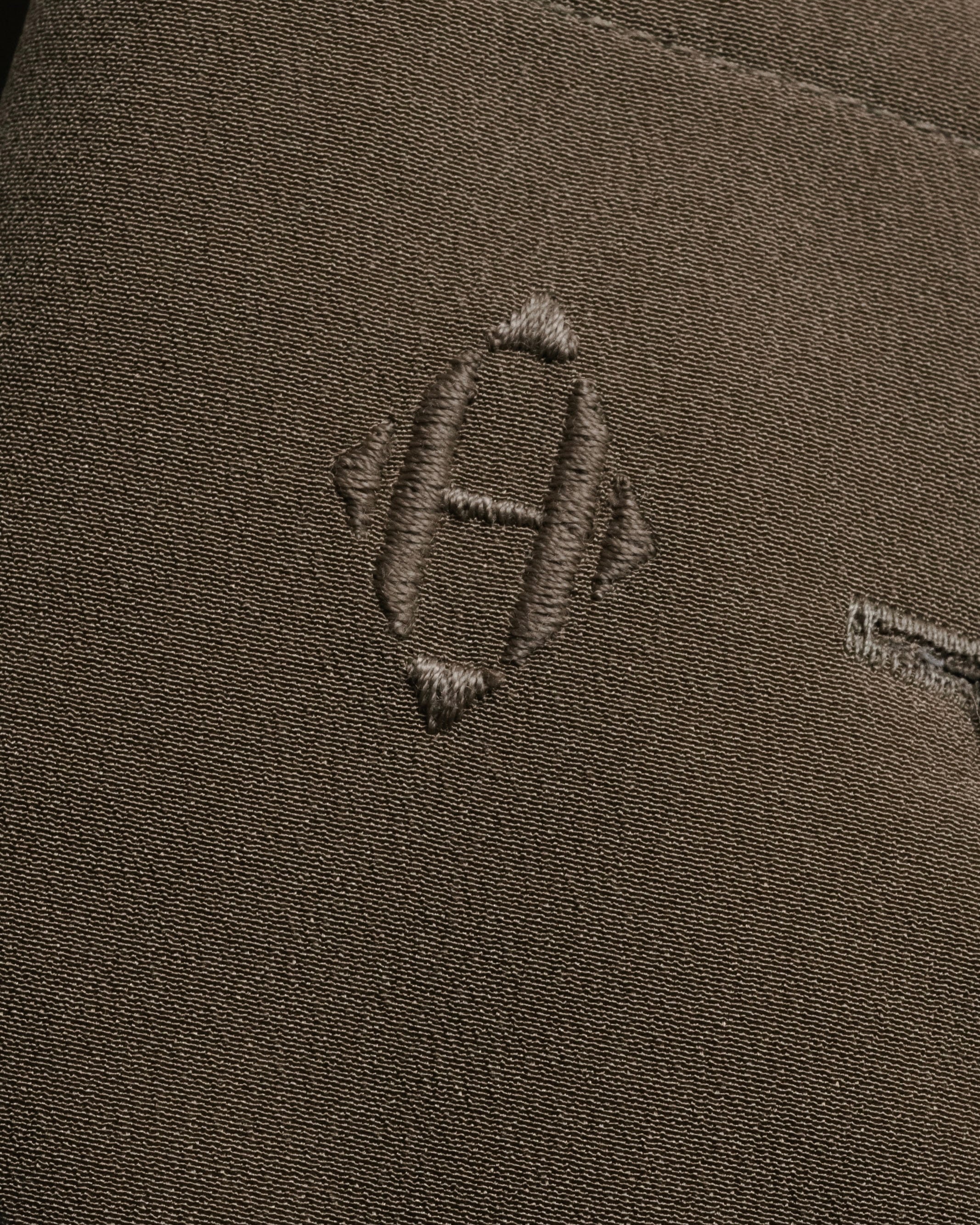 “HERMES” 2018-2024 Minimal band collar silk shirt