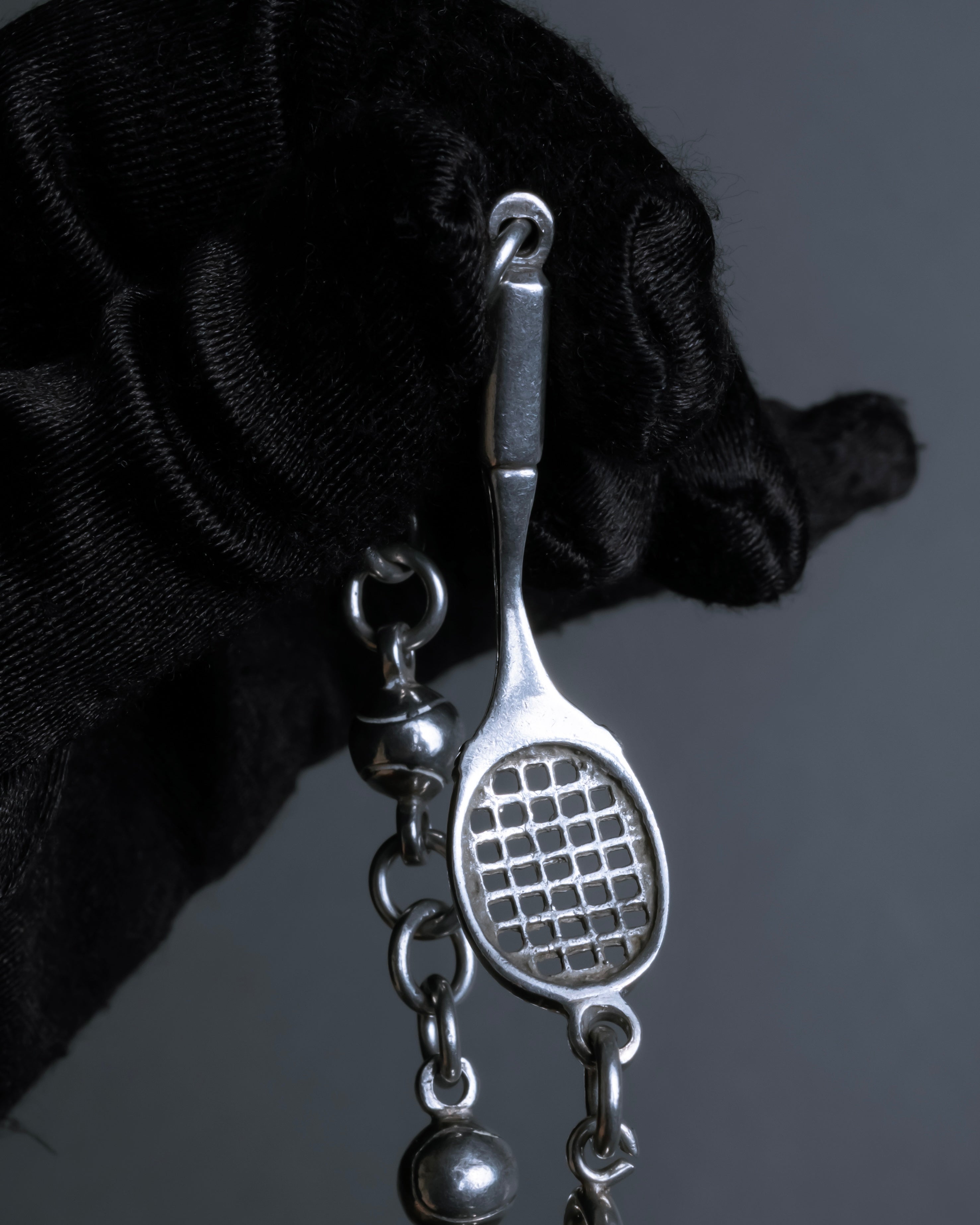 "GUCCI" Tennis racket motif silver bracelet