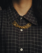-SPECIAL- “CHANEL” 80’s-90’s ornate gold chain necklace