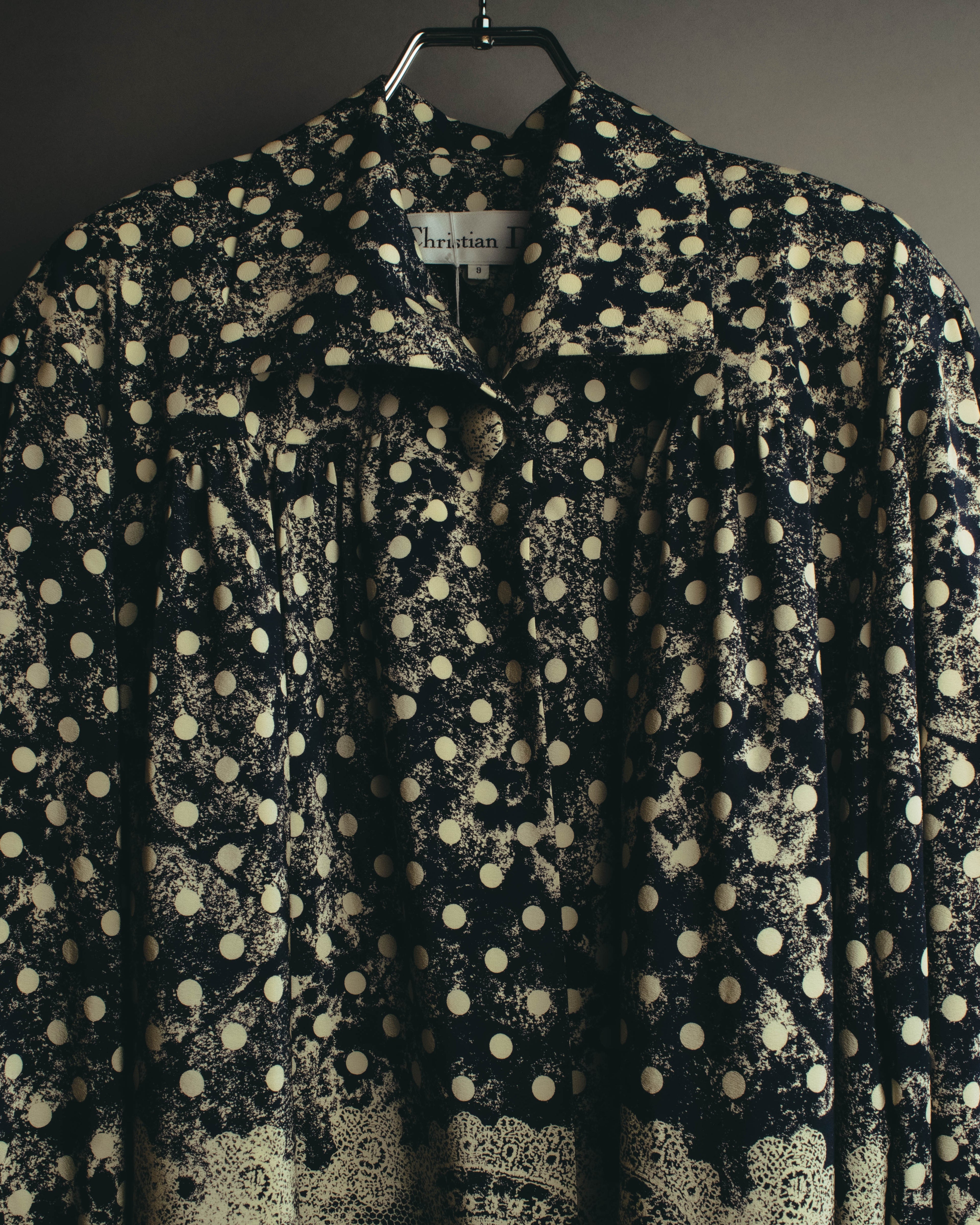 "Christian Dior" 80's-90's Elegant printed silk blouse