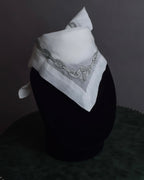 "HERMES" Embroidered knot border cotton scarf