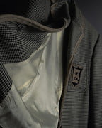 "Emporio Armani" 90’s Houndstooth piped crest blazer