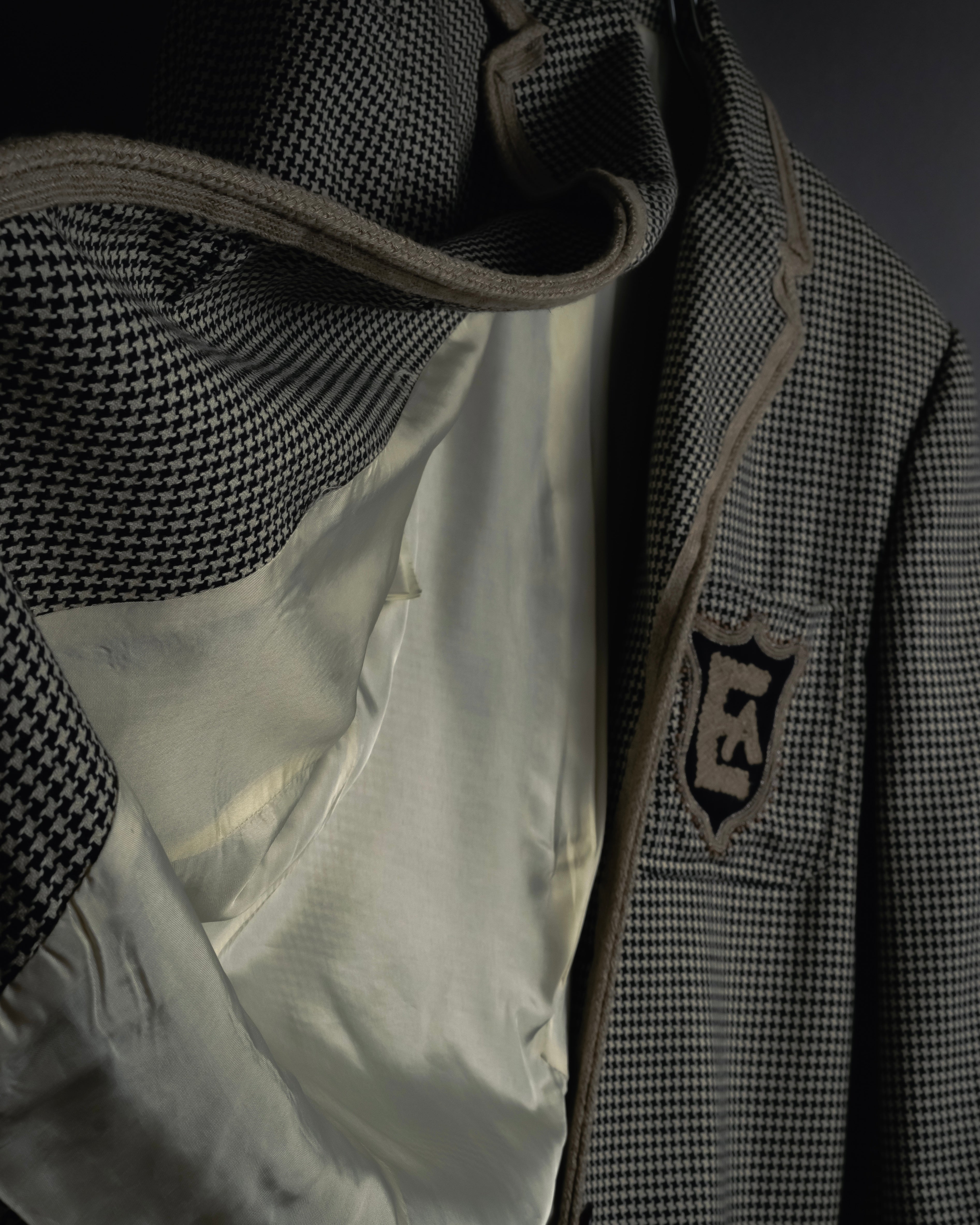 "Emporio Armani" 90’s Houndstooth piped crest blazer