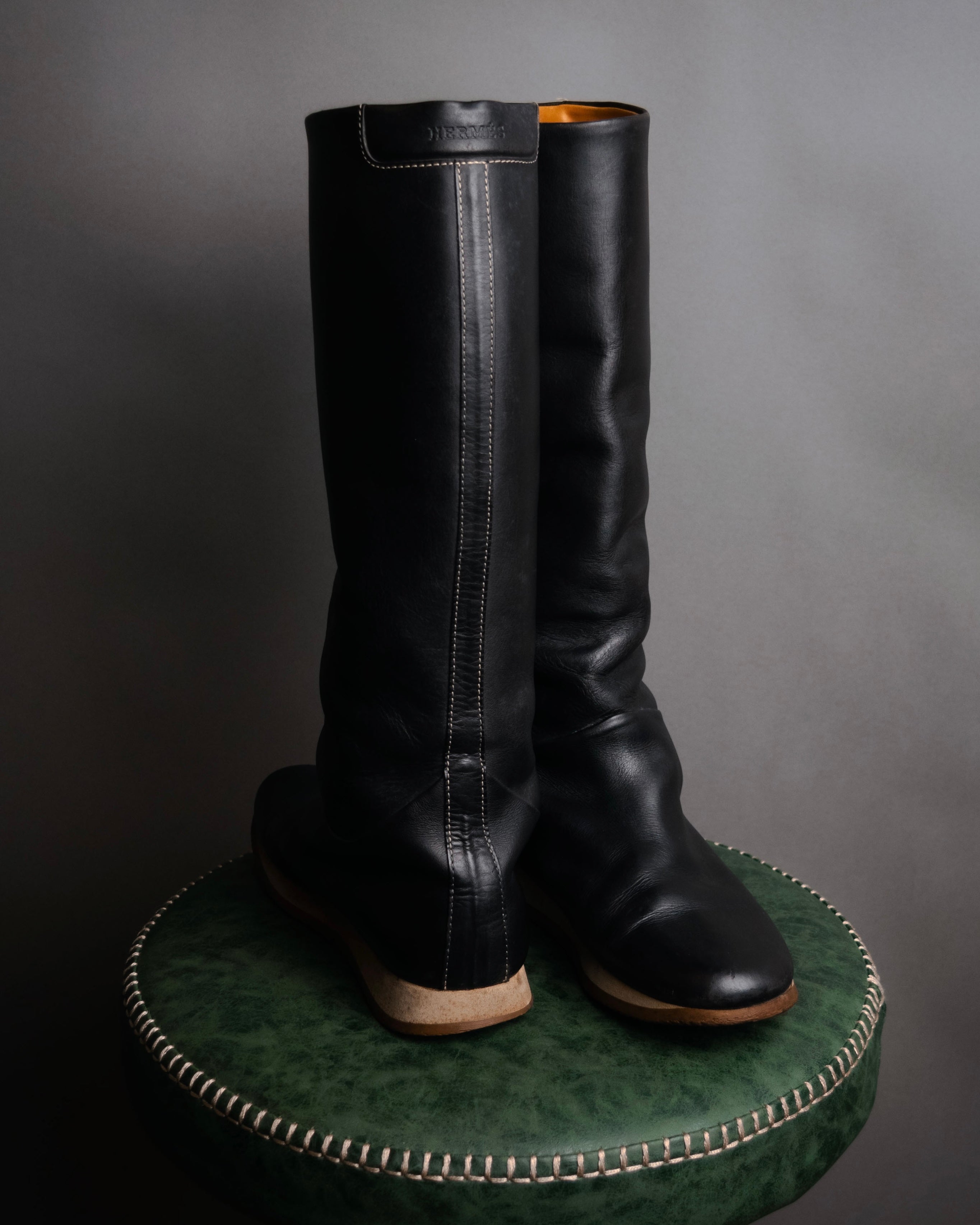 “HERMÈS” 90’s-00’s Minimal leather long boots