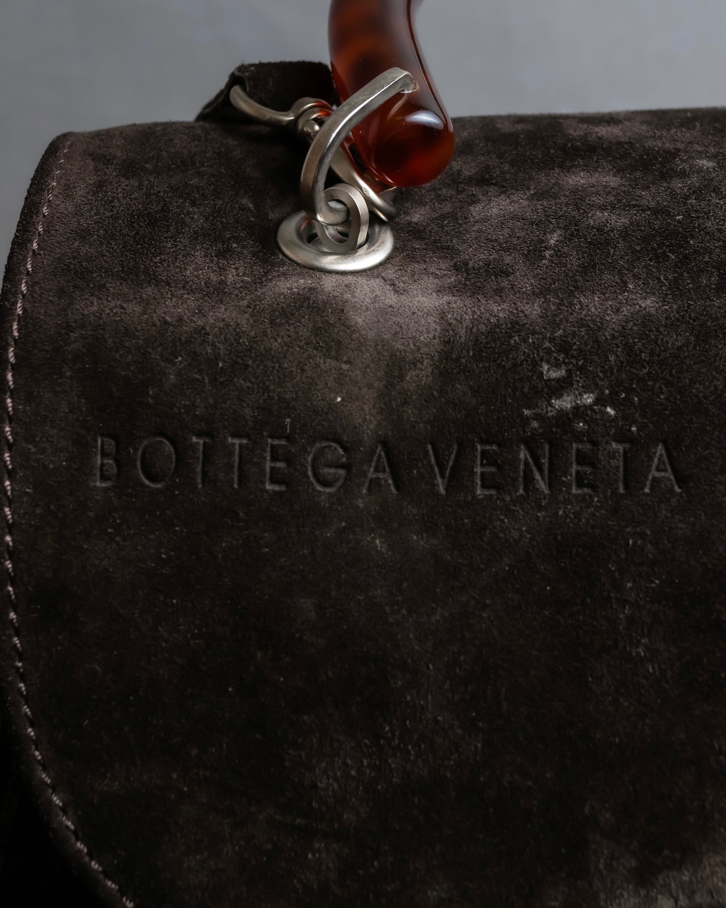 "BOTTEGA VENETA" Suede look tortoiseshell handle 2way bag