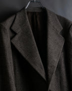 "YVES SAINT LAURENT" Glen plaid oversized wool tailored jacket