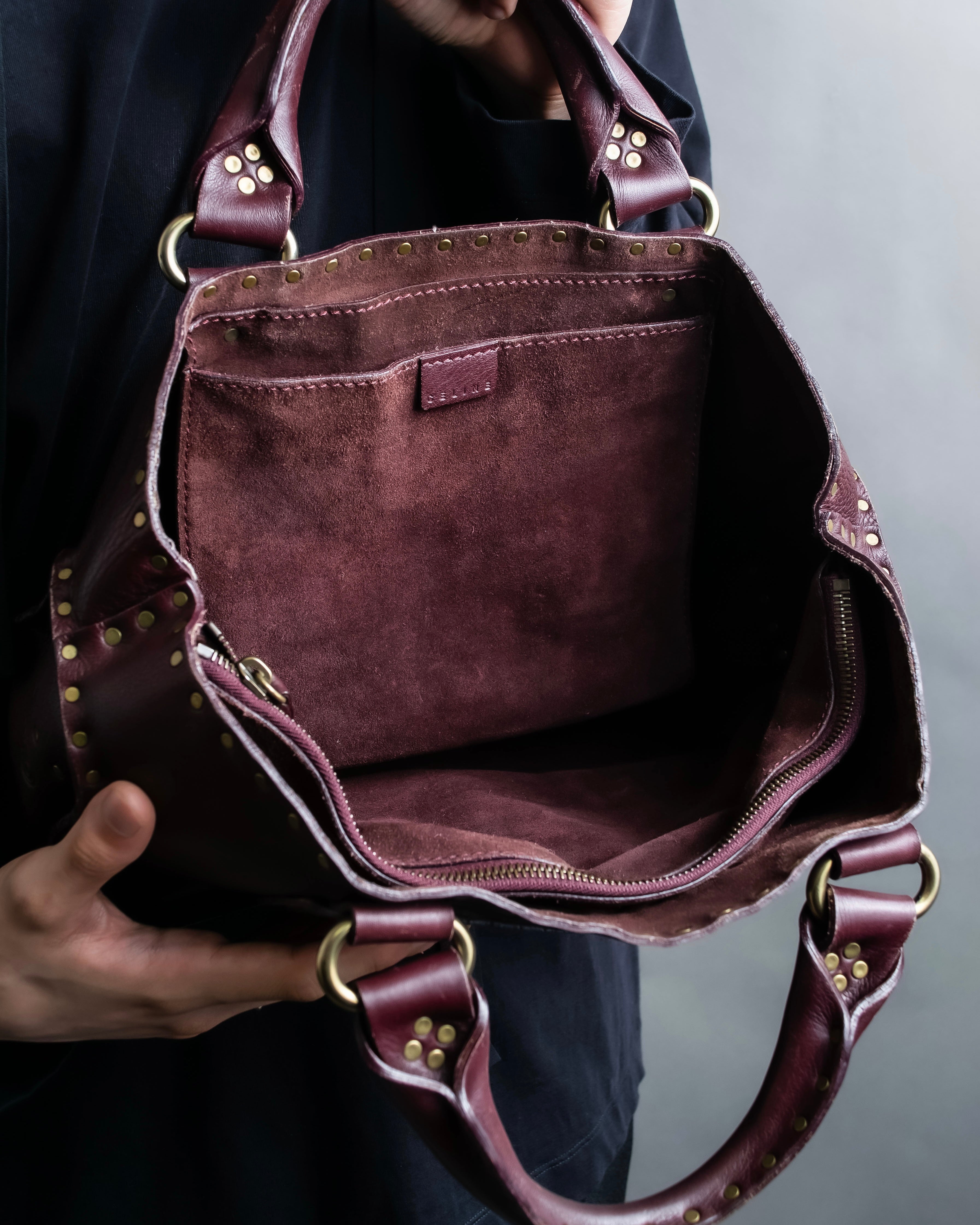 "CELINE" Stud design bordeaux color boogie bag