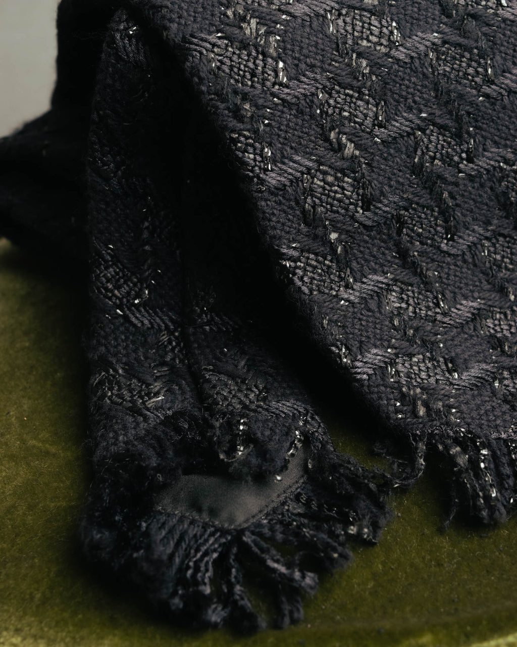 -SPECIAL- “CHANEL” 05Spring black tweed fringe necktie