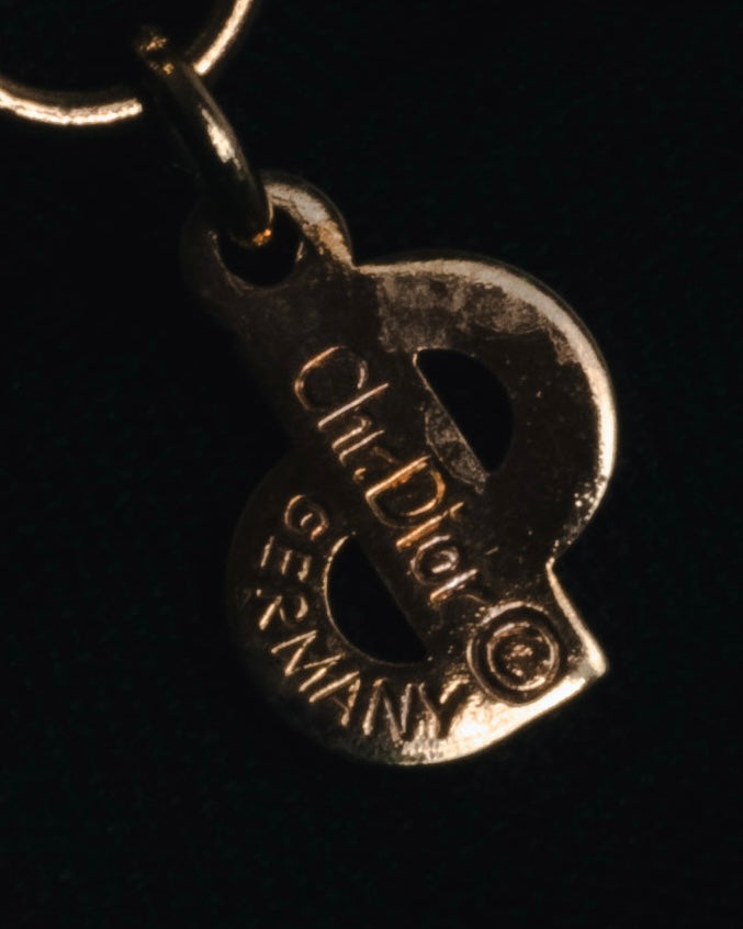 "Christian Dior" 80’s wide mesh pavé bar necklace