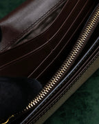 "PRADA" Logo engraved canvas combination long wallet