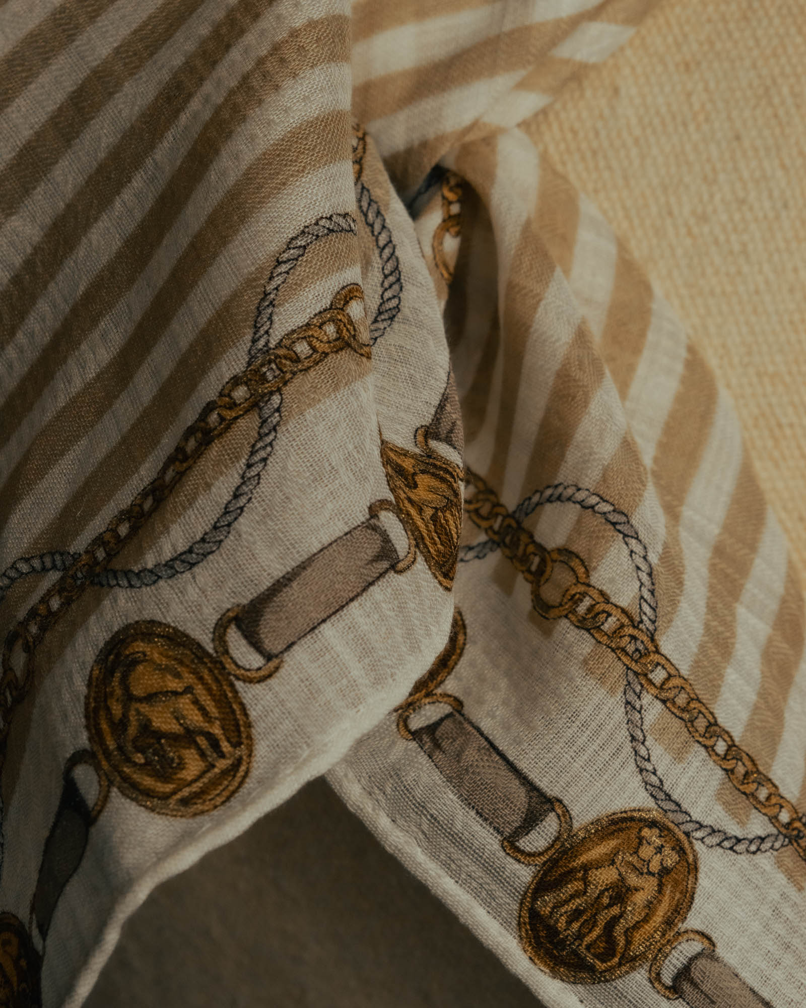 “FENDI” Late 80’s-90’s chain motif gauze scarf