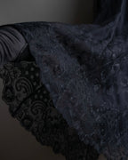 "LOUIS VUITTON" Tiered embroidered design flared skirt