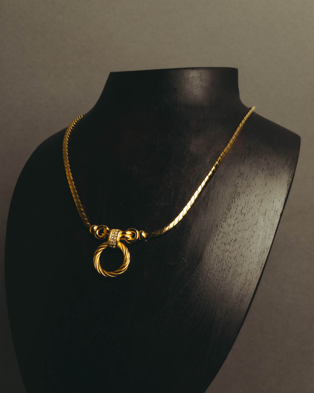 "Christian Dior" 80's-90's Gold tone rhinestone necklace