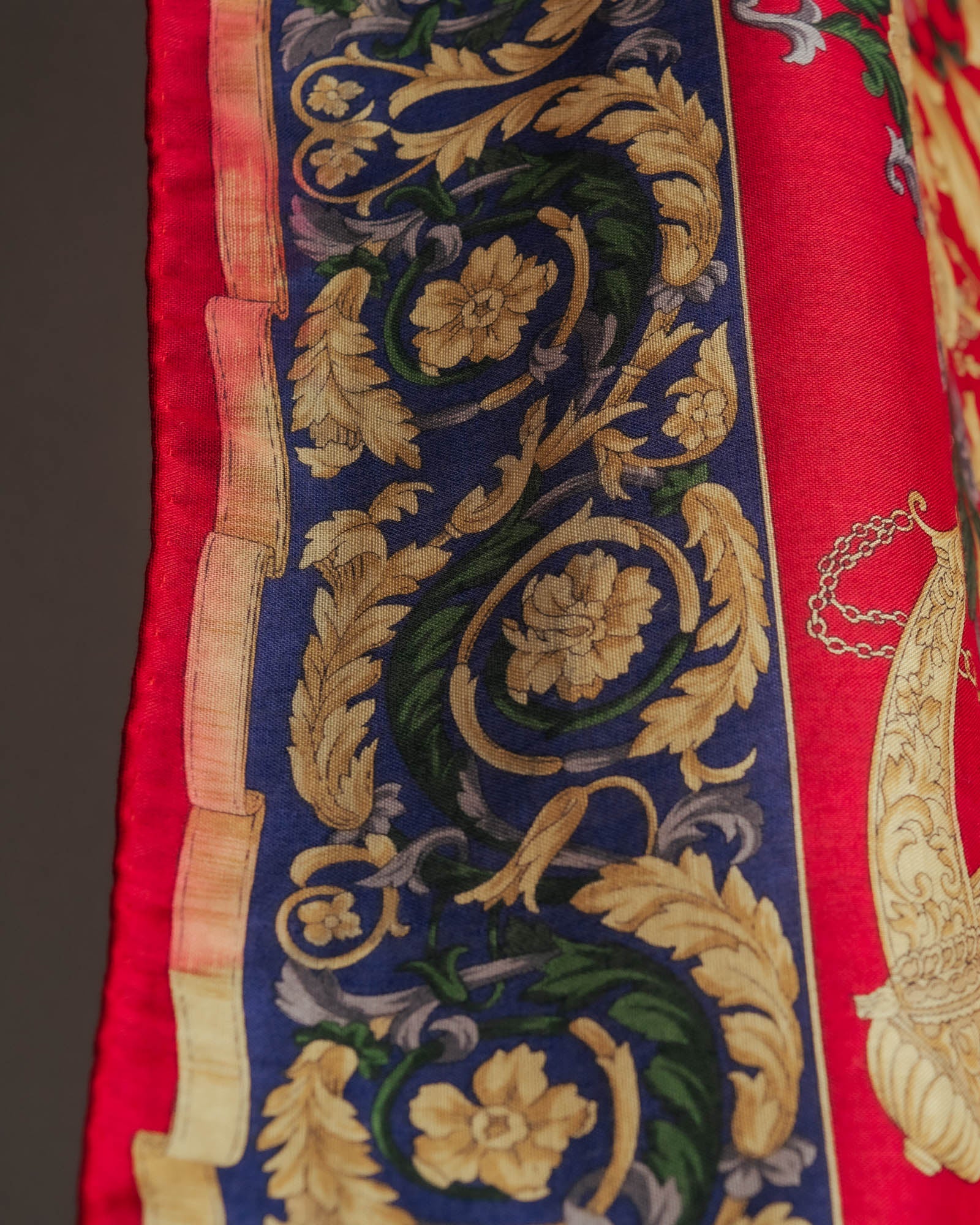 “CELINE” 80’s-90’s Baroque carriage motif mini scarf