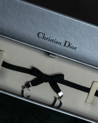 "Christian Dior" Logo design charm ribbon tie bracelet