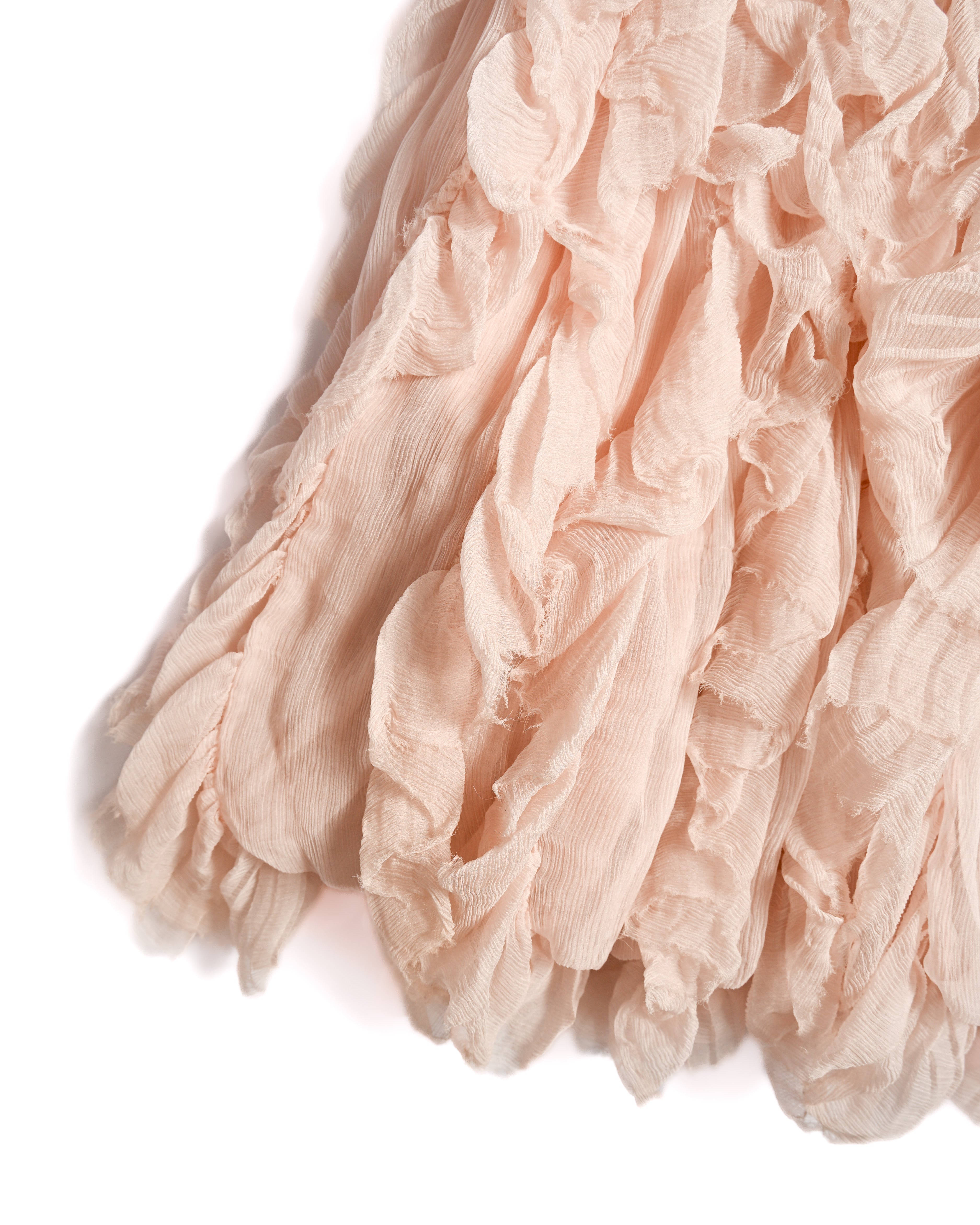 CHANEL/ 2011〜2012 Feather designed Silk Short Skirt Pink