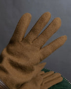 "BURBERRY" Cashmere blend design suede leather gloves