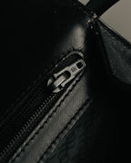 “Gianfranco Lotti” 90’s-00’s Black leather turn lock shoulder bag