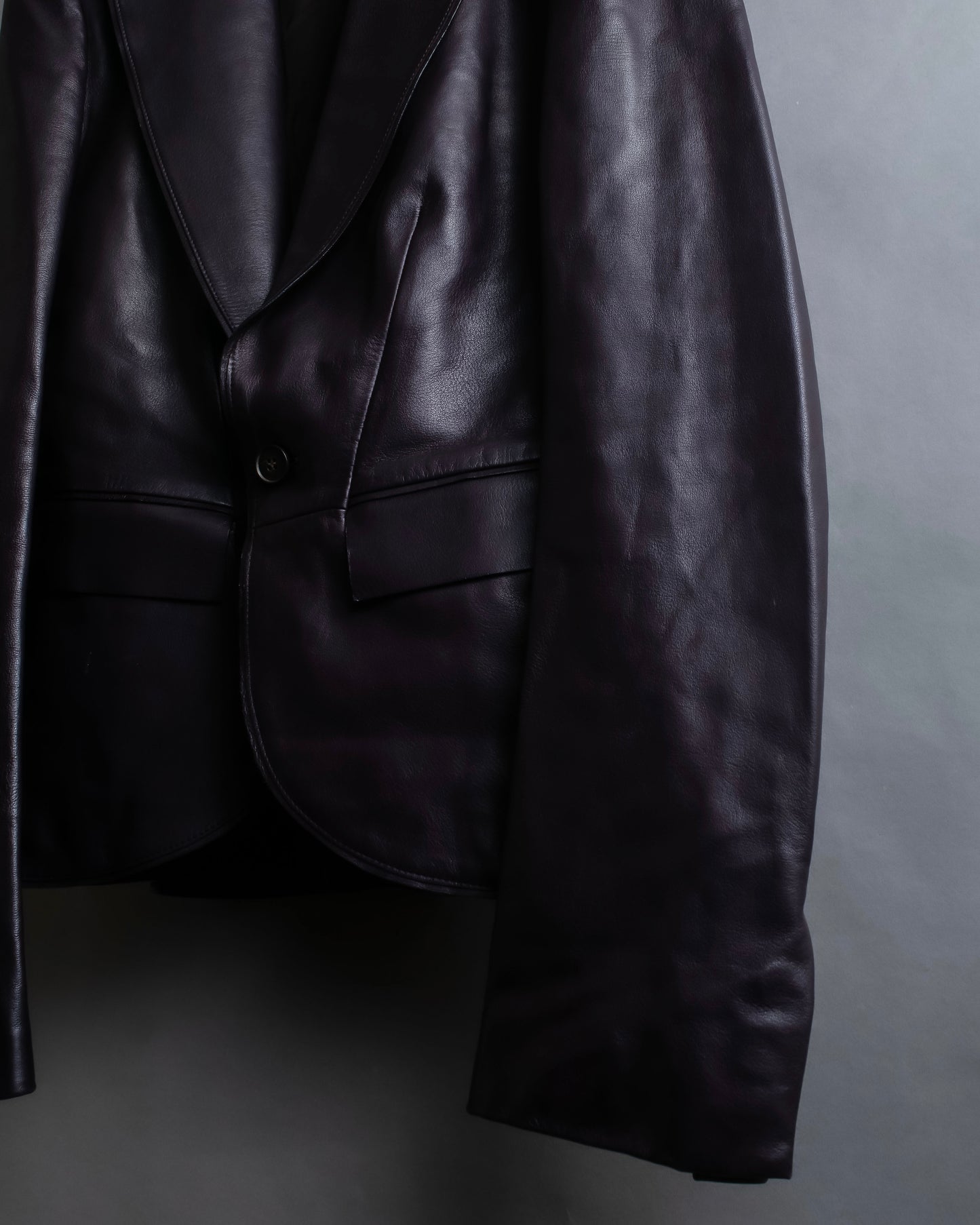 "GUCCI" Cutting design leather tailored jacket