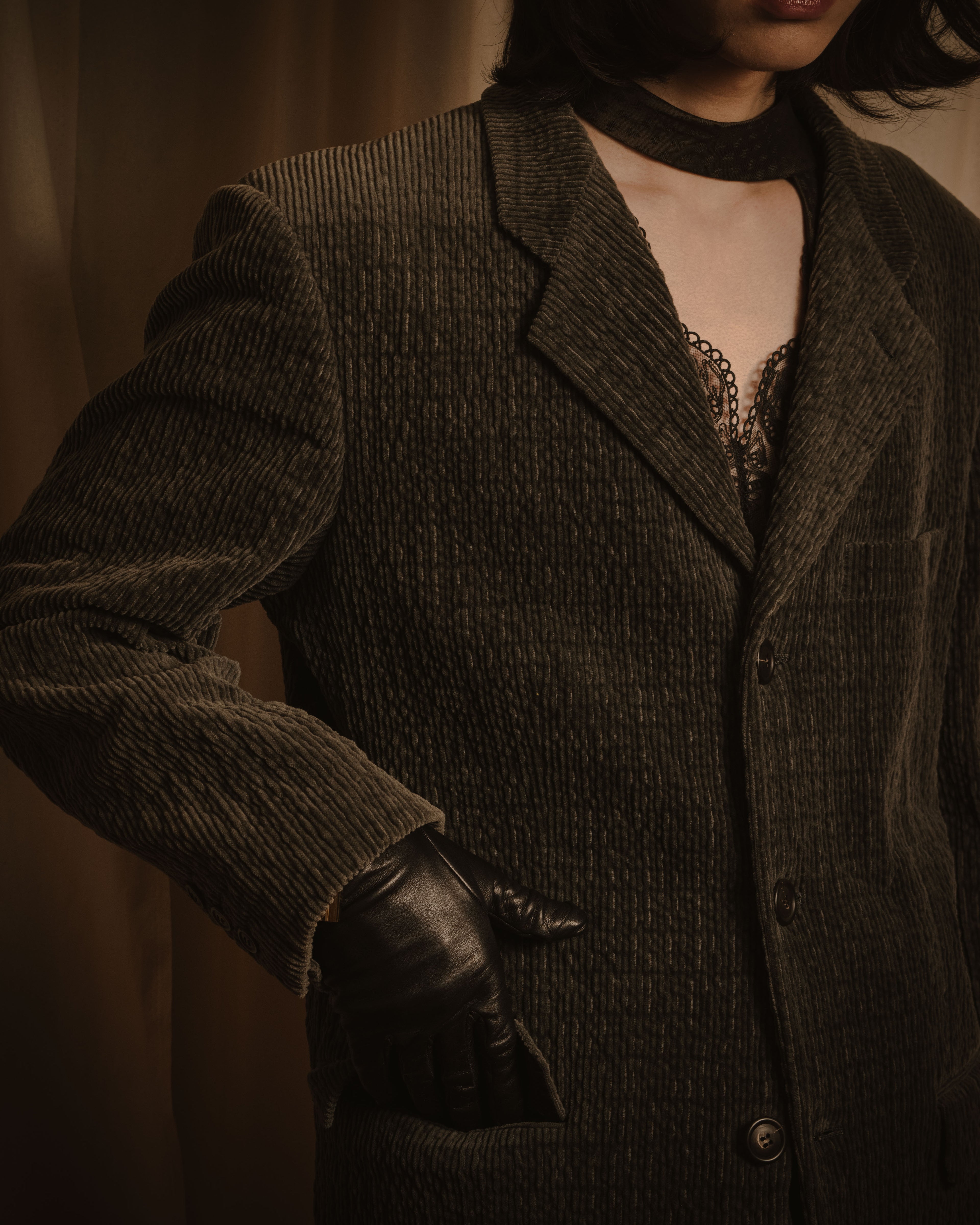 –SPECIAL– "ISSEY MIYAKE MEN" 98AW garment-pleated cotton tailoring set-up